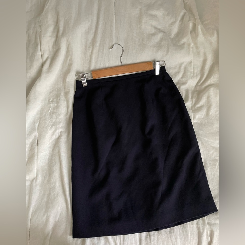 💚clearance 💚 Vintage Valerie Stevens navy staple wool pencil skirt